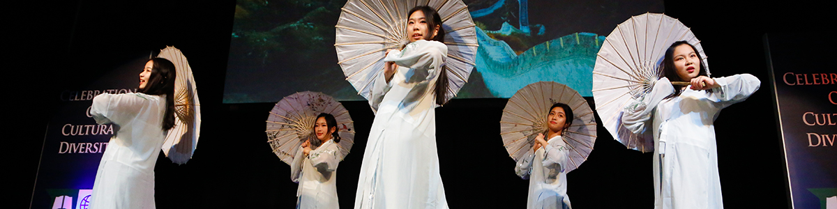 High School girls performing dance number at the annual Celebration of Cultural Diversity