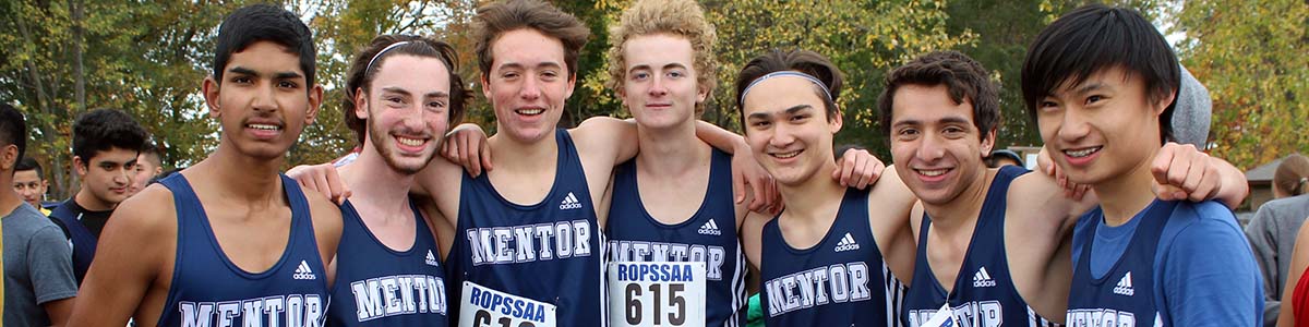 High School Division Cross-Country runners posing for a post-run shot