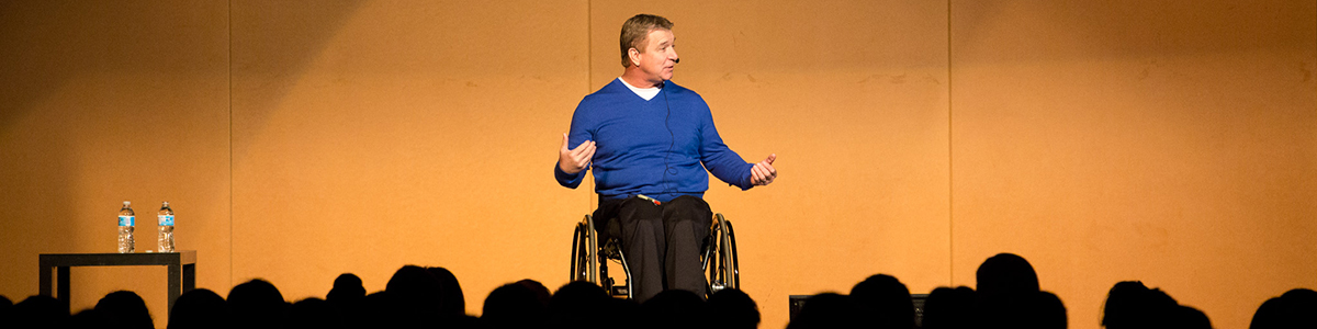 Rick Hansen at Main Campus as a guest at the Mentor College / TEAM School Speaker Series